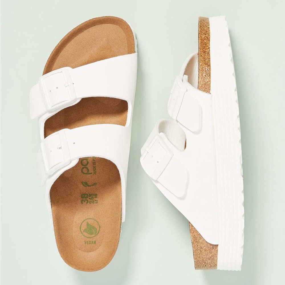 Papillio by Birkenstock Arizona Platform Vegan Sandals White